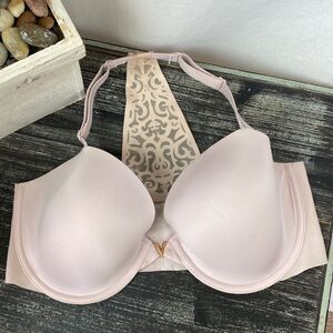Victoria’s Secret Pale Pink Lightly Lined Front Close Racerback Bra 36DD